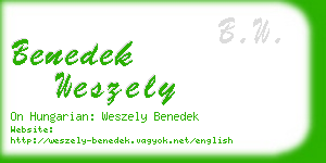 benedek weszely business card